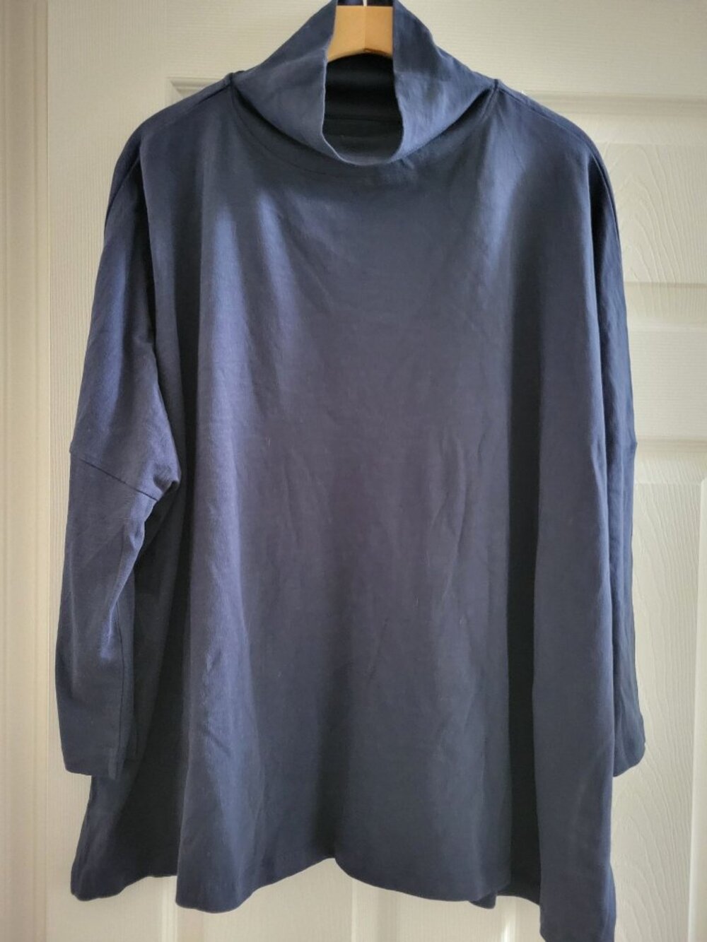Mersea Womens Catalina Funnel Neck Turtleneck Tee Blue Top Oversized lagenlook